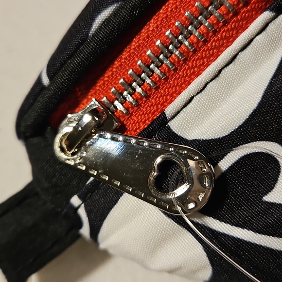 Brighton Fanny Pack Belt Bag Endless Love Black Red White Polka Dot Interior - Picture 4 of 12